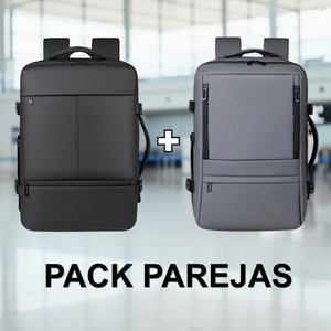 Combo 2 Mochilas Viaje  Impermeable XL 38L Navigator. 1 T90 Negra + 1 T91 Gris