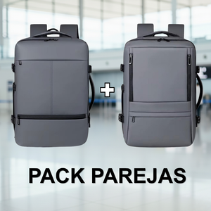Combo 2 Mochilas Viaje T90 + T91 Impermeable XL 38L Navigator. Grises