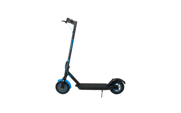 Scooter Eléctrico Azul 8.5". (Rueda Anti Pinchazos) 300W / 10A. Plegable + Suspensión