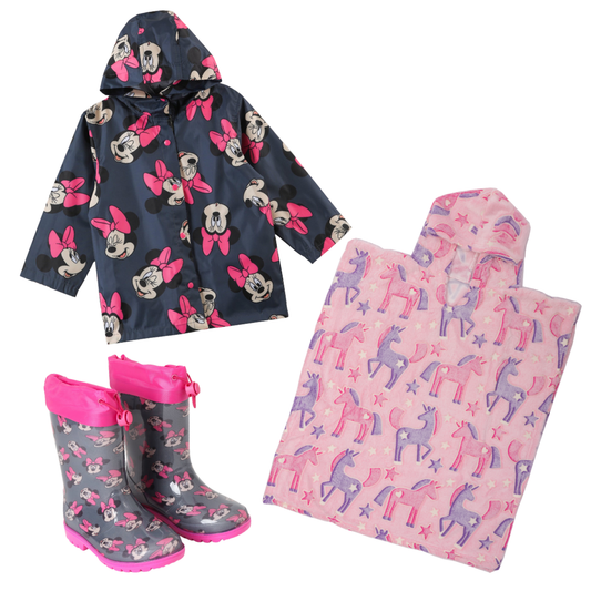 Combo Invierno Niños: Botas, Impermeable y Poncho