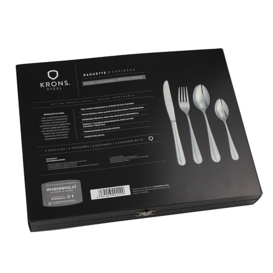 Set Cubiertos 24 Piezas Madera Baguette