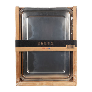 Combo Tabla de Asado Acacia 41,5 x 32 cm + 2 Copas Vino 440 ml