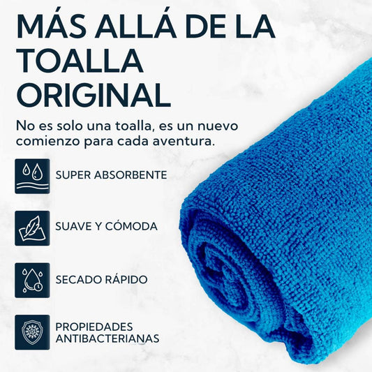 Toalla Microfibra Terry 60x120 cm Azul Pro Outdoor