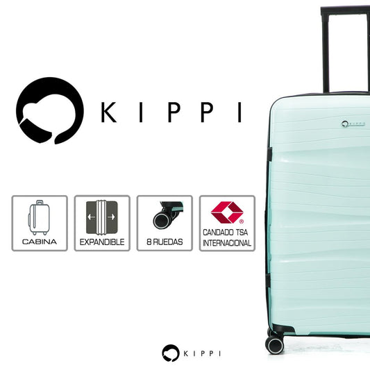 Maleta Kippi (M) Rígida Ultra Resistente y Expandible Wavy Menta