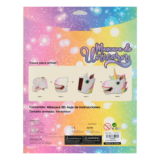 Máscara 3D Unicornio Para Armar