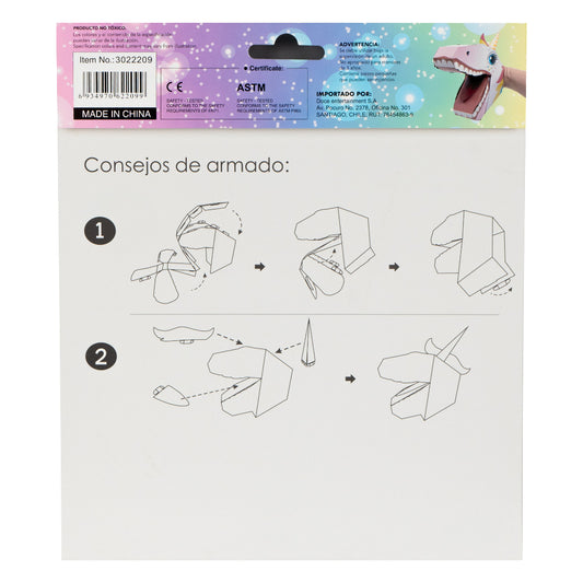 Títere De Mano 3D Unicornio Para Armar