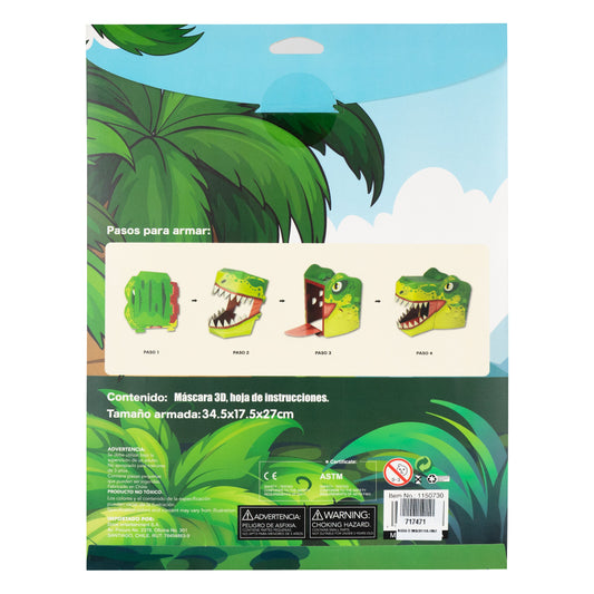 Máscara 3D Dinosaurio Para Armar