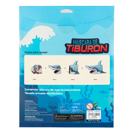 Máscara 3D Tiburón Para Armar