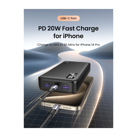 Bateria Portatil 20.000mAh PD 20W 1USB-C+1USB-A UGREEN PB312