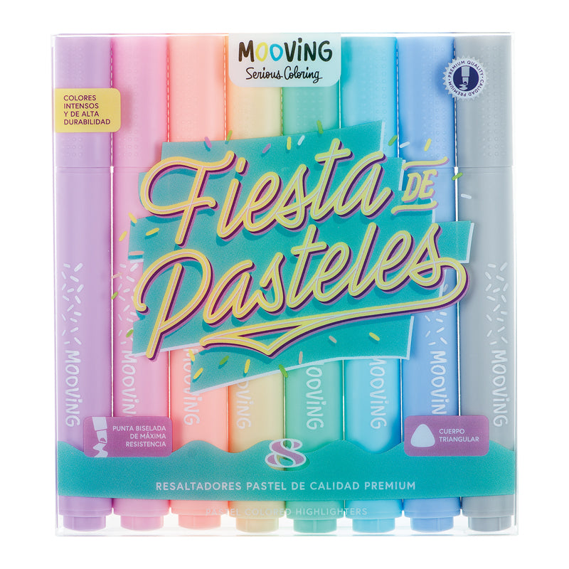 Estuche 8 Destacadores Pastel Premium