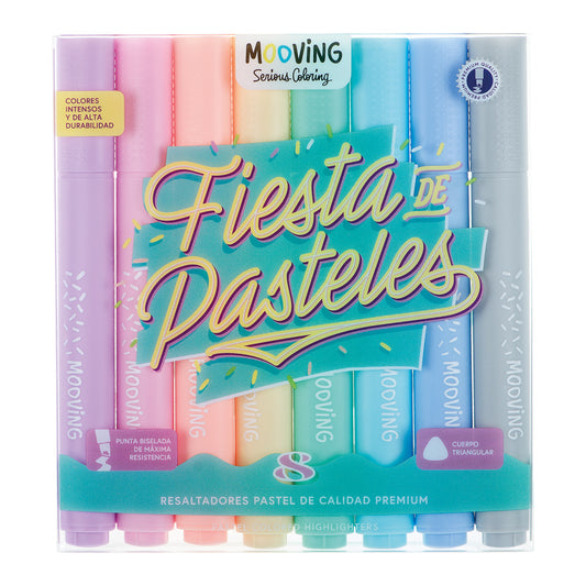 Estuche 8 Destacadores Pastel Premium