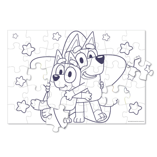 Puzzle 35 Piezas 2 En 1 Para Colorear Bluey