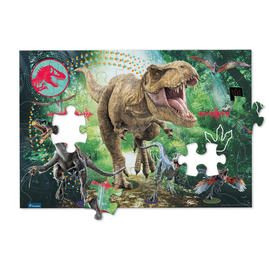 Puzzle 35 Piezas 2 En 1 Para Colorear Jurassic World
