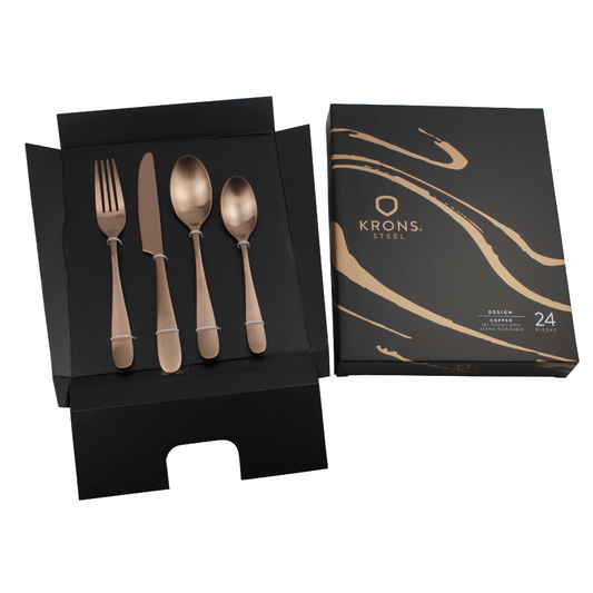 Set Cubiertos 24 Pzas Copper