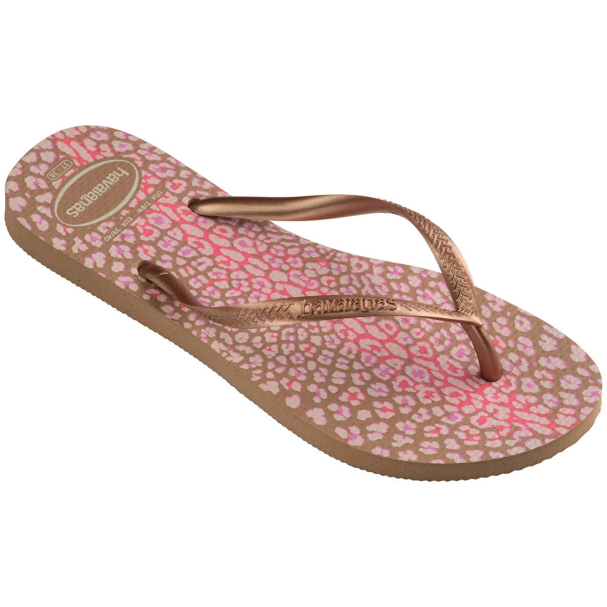 Sandalia Mujer Slim Animal Havaiana Rosa
