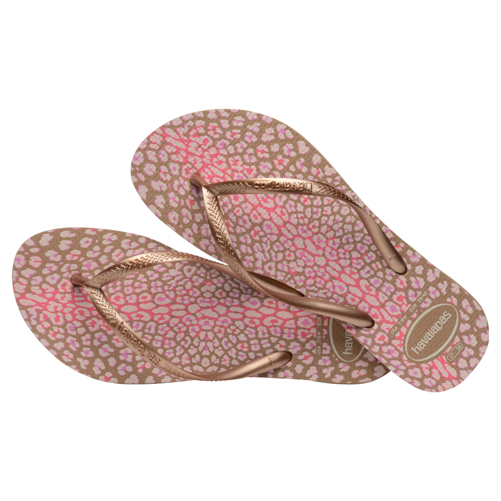 Sandalia Mujer Slim Animal Havaiana Rosa
