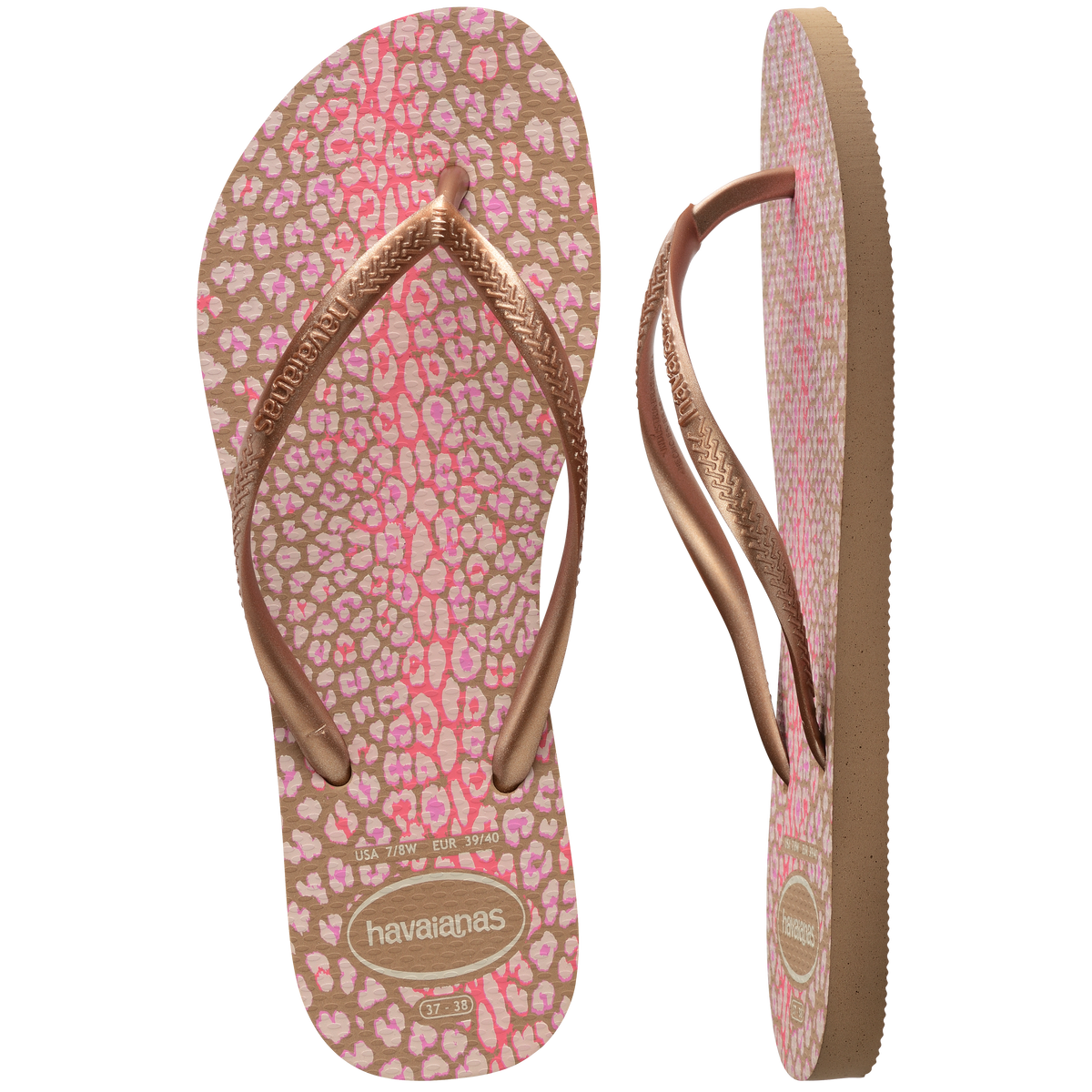 Sandalia Mujer Slim Animal Havaiana Rosa