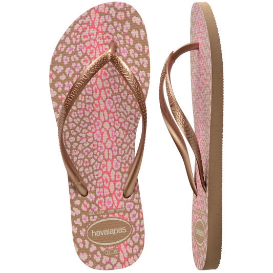 Sandalia Mujer Slim Animal Havaiana Rosa