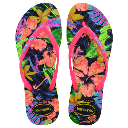 Sandalia Mujer Slim Neon Flora Havaiana Fucsia