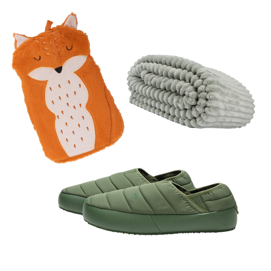 Combo Guatero Funda Zorro, Manta Cojín y Pantuflas