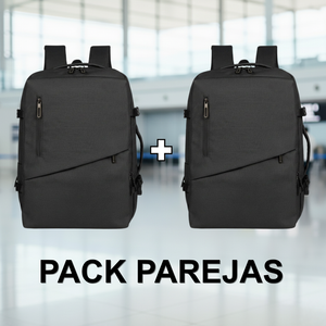 ✈️Combo 2 Mochilas Viaje Viral 💧Resistente al Agua XL. Premium Travel 36L Black. Navigator.