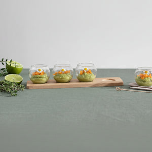 Set De Aperitivo De Bambú Y Vidrio 5 Piezas Secret De Gourmet