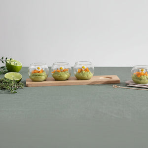 Set De Aperitivo De Bambú Y Vidrio 5 Piezas Secret De Gourmet