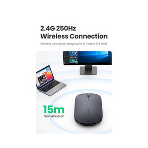 Mouse Inalambrico Ultra-Slim Gris Claro UGREEN MU001