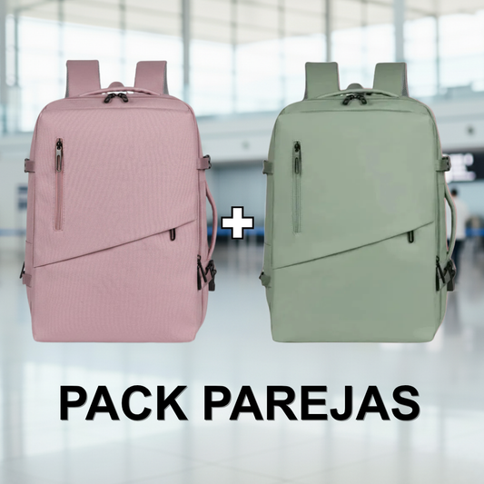 ✈️Combo 2 Mochilas Viaje Viral XL. Premium 36L: 1 Lila y 1 Verde 💧Resistente al Agua Navigator.