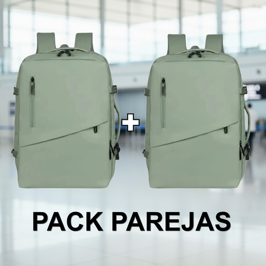 ✈️Combo 2 Mochilas Viaje Viral XL. Premium 36L: 2 Verdes 💧Resistente al Agua Navigator.