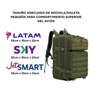Mochila Viaje Táctica Impermeable Expandible 40L Navigator
