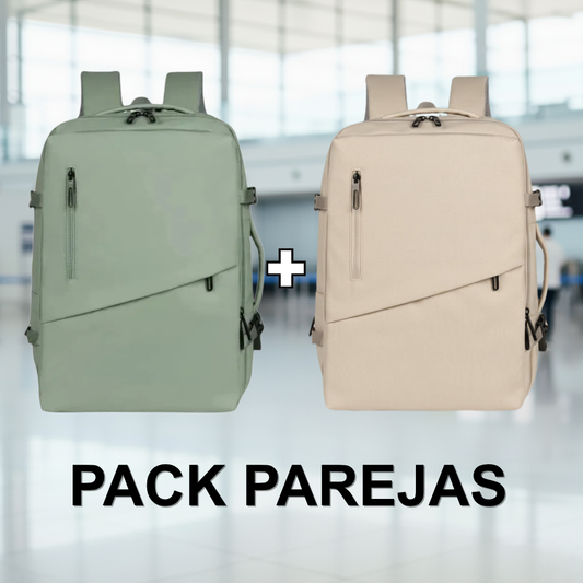 ✈️Combo 2 Mochilas Viaje Viral XL. Premium 36L: 1 Verde y 1 Beige 💧Resistente al Agua Navigator.