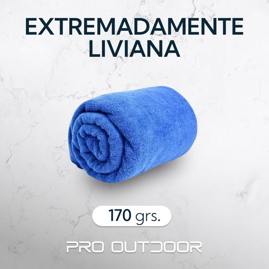 Toalla Microfibra Terry 60x120 cm Azul Pro Outdoor