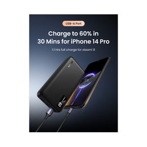 Combo: Bateria Portatil 20.000mAh UGREEN PB312 + Fabric Micro USB Cable 2m Black