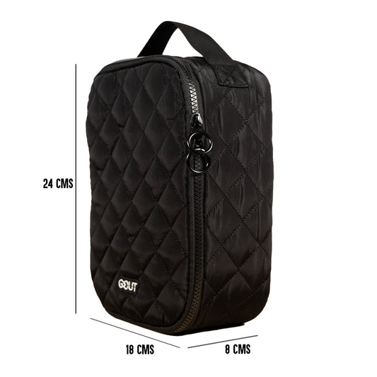 Combo Organizador de Viaje y Cosmetiquero 24cm x 18cm Gout Negro y Toalla de Playa Redonda 150 cm Colores surtidos.