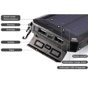 Batería Externa Power Bank Solar 10.000 mAh Pro Outdoor