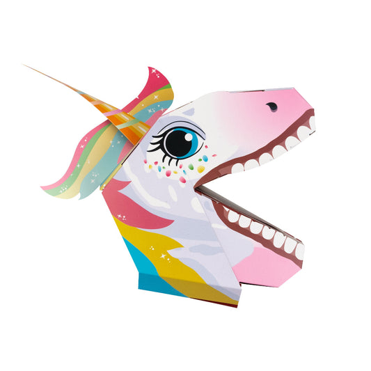 Combo 3 Títeres de Mano 3D Unicornio, Dinosaurio y Tiburón Para Armar
