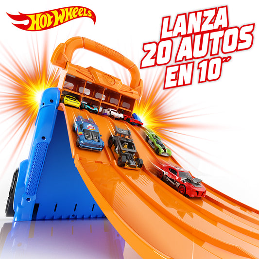 Hot Wheels Porta Auto Con Lanzador 3X1