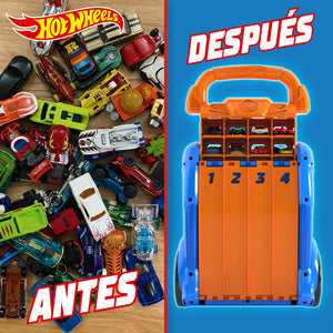 Hot Wheels Porta Auto Con Lanzador 3X1