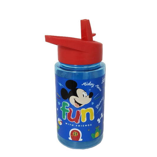 Combo 4 Botellas Infantil 500ML con Bombilla Hello Kitty, Minnie, Mickey, Hot Wheels