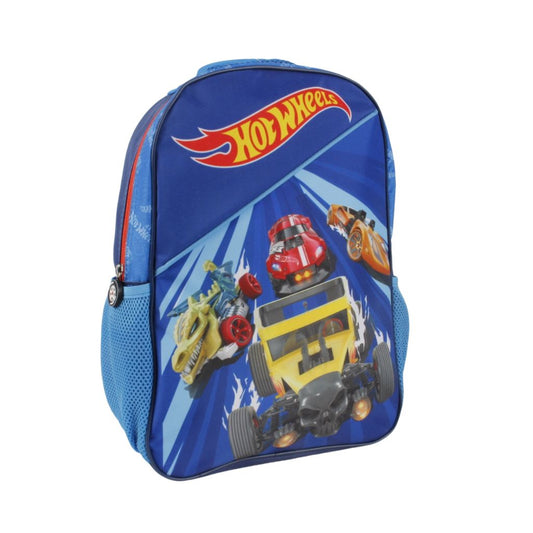 Combo Mochila Infantil  Hot Wheels + Estuche Saxoline Negro