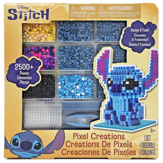 Combo 1 Set Pixeles Stitch 3D + 1 Pack de 5 Figuras + 1 Peluche Hazme Reír
