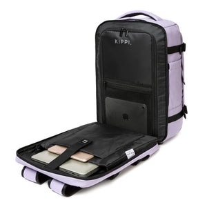 Mochila de Viaje Viral Cabina 45 L. Resistente al Agua. Kippi Lila