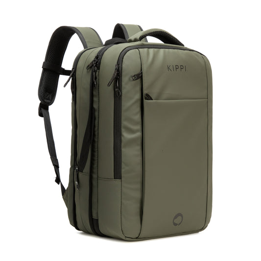 Mochila de Viaje Viral Expandible Cabina Kippi Oliva 45L