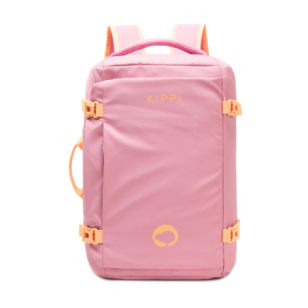 Mochila de Viaje Viral Cabina 45L. Kippi Rosada. Resistente al