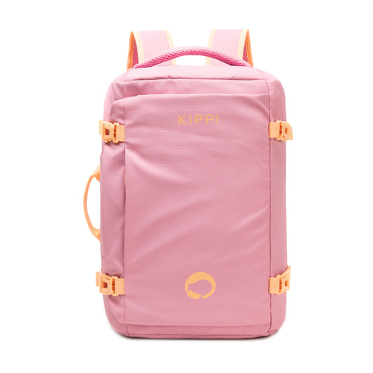 Mochila de Viaje Viral Cabina 45L. Kippi Rosada. Resistente al Agua