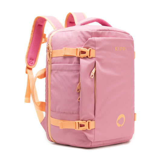 Combo 2 Mochila de Viaje Cabina. 1 Mochila Resistente al Agua. 45 L Kippi Negro + Mochila de Viaje Viral Cabina 45L. Kippi Rosada. Resistente al Agua