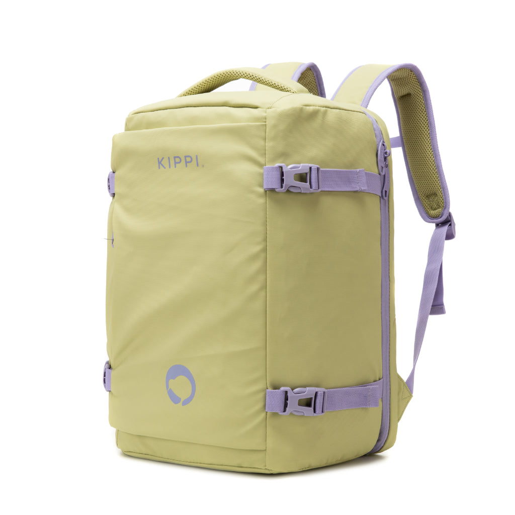 Mochila Viaje Viral Cabina 45L. Resistente al Agua. Kippi Pistacho