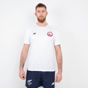 Polera Running Hombre New Balance Print Blanca Tienda Copec