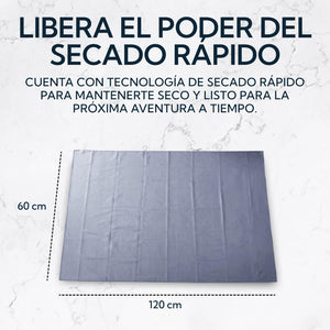 Toalla Microfibra Terry 60x120 cm Gris Pro Outdoor